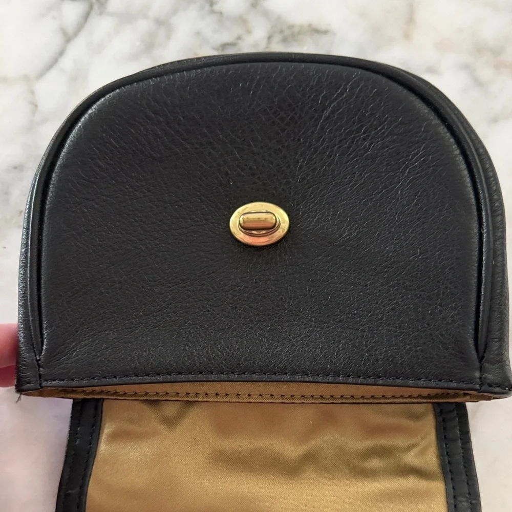Coach Black Leather Crossbody with Calf Hair Leopard Print Flap - Picture 5 of 8